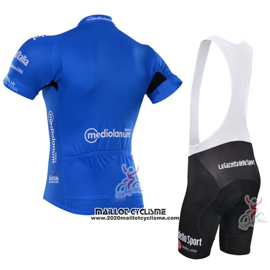 2016 Maillot Ciclismo Giro D'italie Bleu et Blanc Manches Courtes et Cuissard